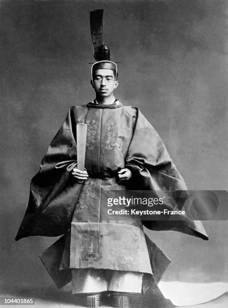 The emperor HIROHITO wearing the traditional costume after his official enthronement as emperor of the Japanese Empire.