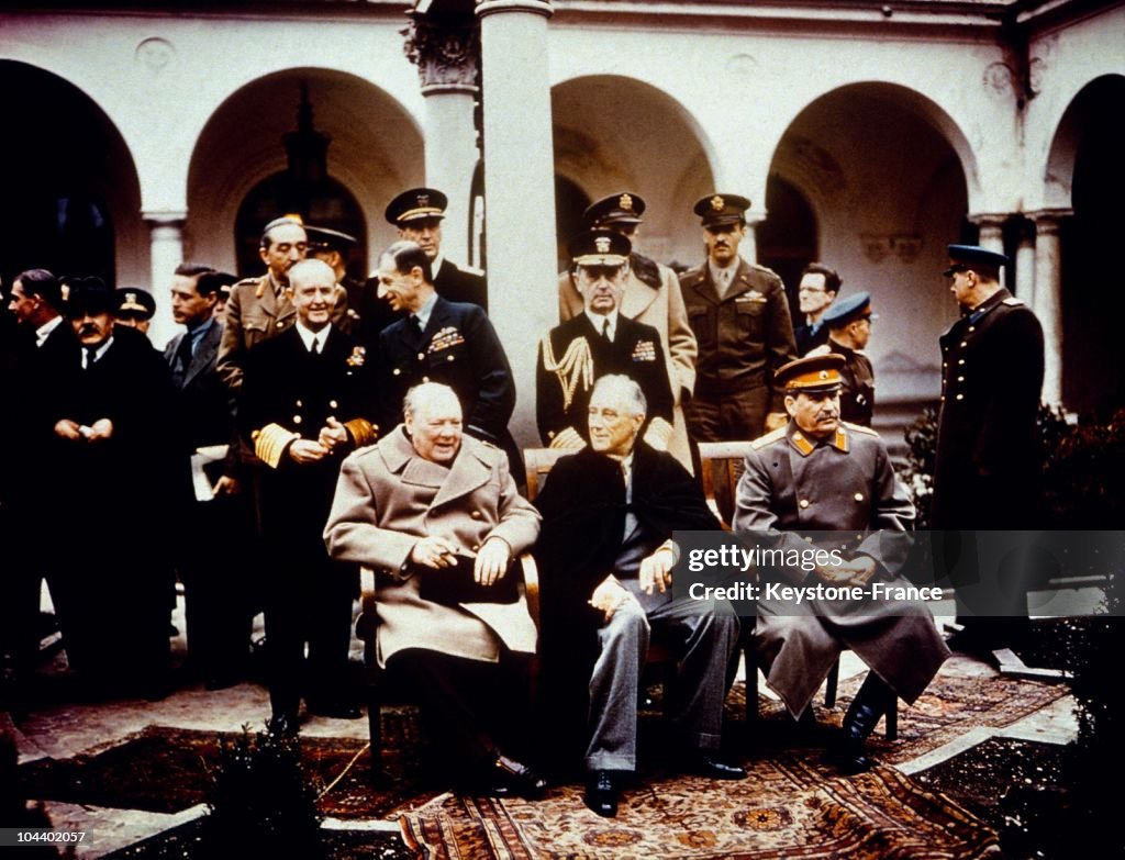 Churchill, Roosevelt And Stalin At The Yalta Confrence, 1945