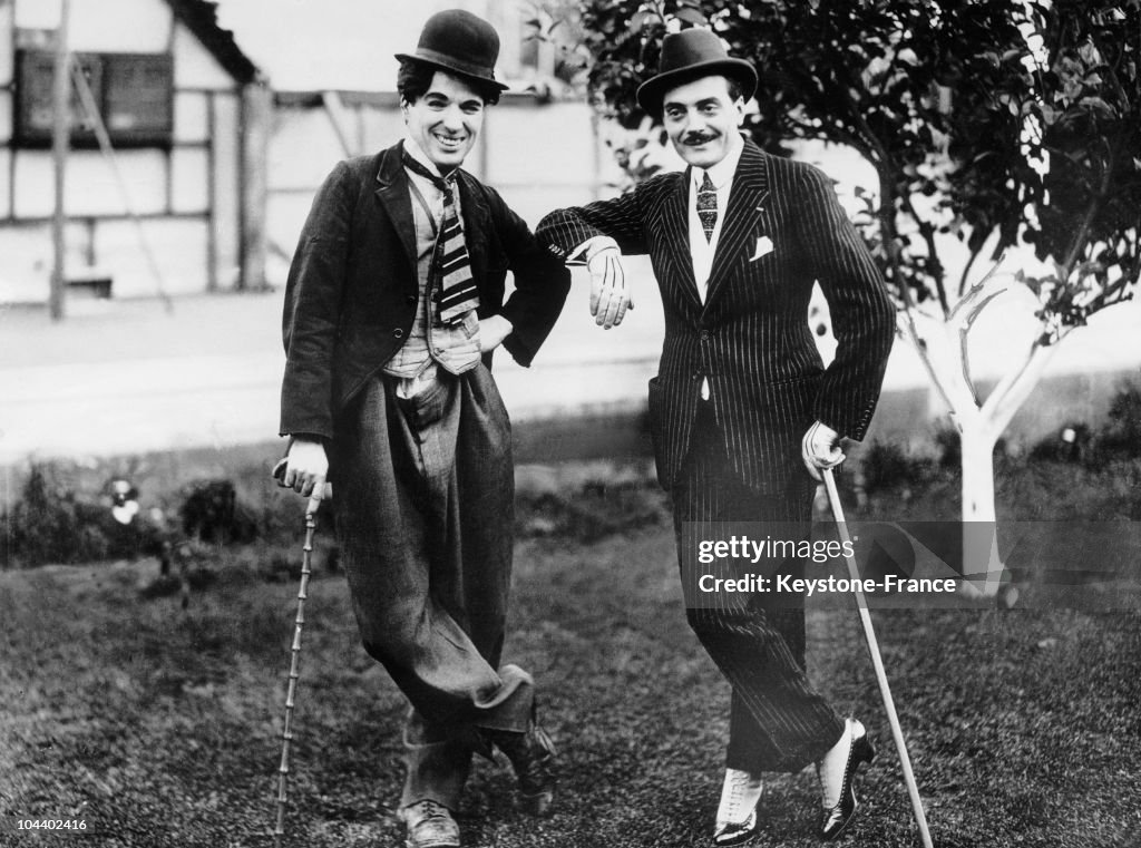 Charlie Chaplin And Max Linder Around 1910