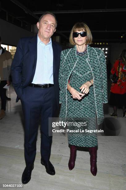 Francois-Henri Pinault and Anna Wintour attend the Giambattista Valli show as part of the Paris Fashion Week Womenswear Spring/Summer 2019 on October...