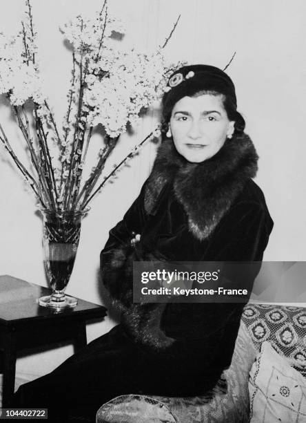 February 25, 1932 portrait of the fashion designer Gabrielle CHANEL, called Coco CHANEL, during a trip to London.