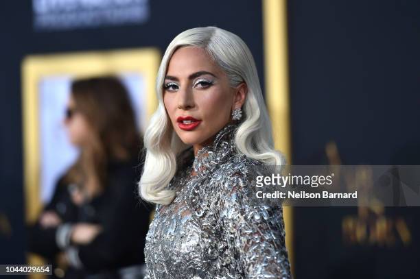 Lady Gaga arrives at the Premiere Of Warner Bros. Pictures' 'A Star Is Born' at The Shrine Auditorium on September 24, 2018 in Los Angeles,...