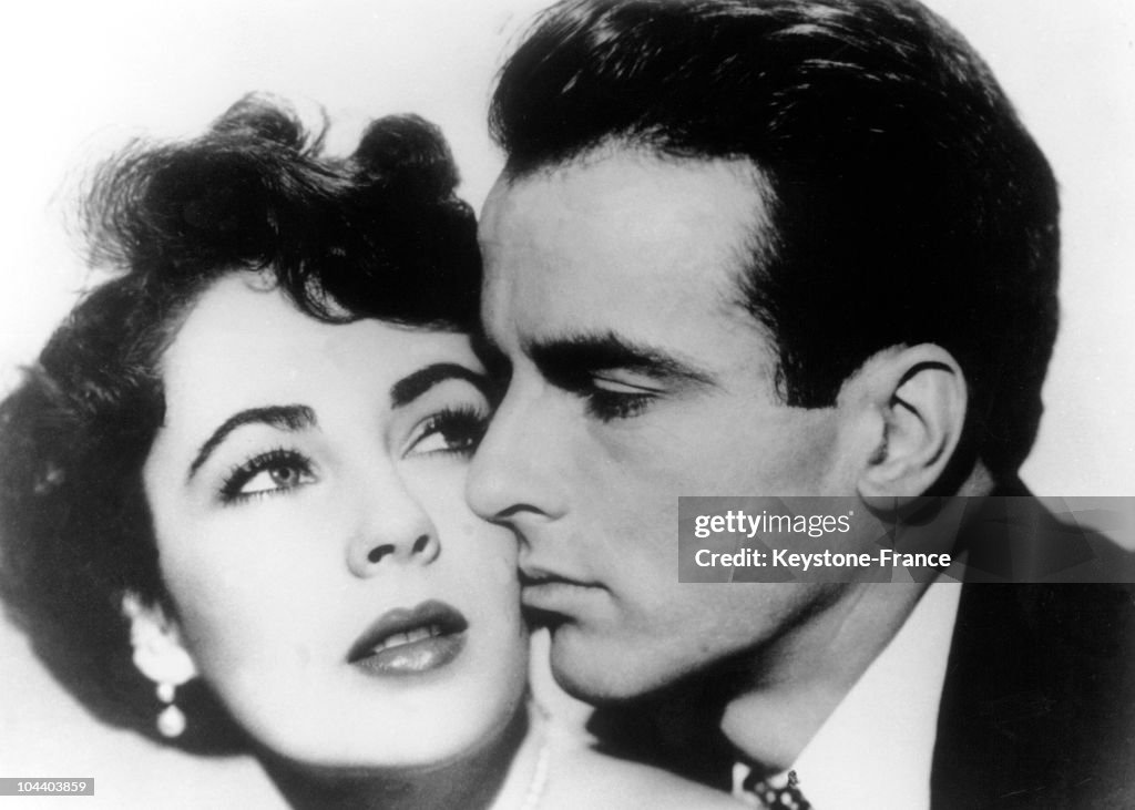 Liz Taylor And Montgomery Clift In The Film " A Place In The Sun"