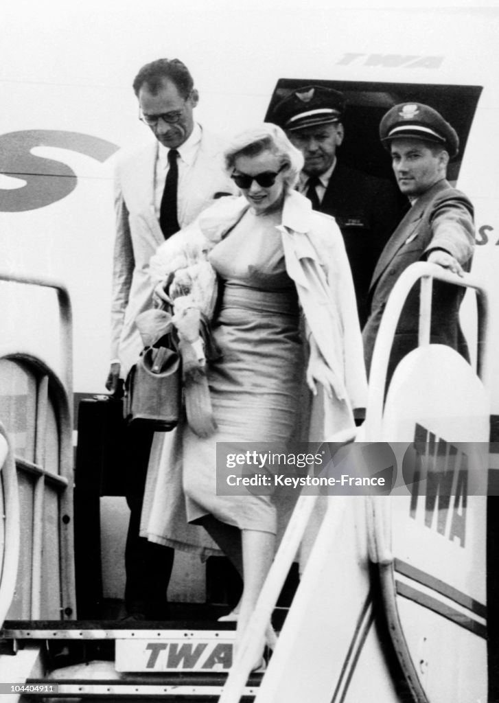Marilyn Monroe And Arthur Miller Arriving At London Airport