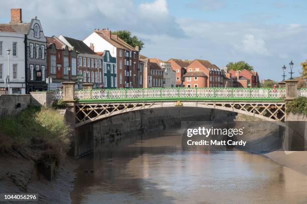 The town bridge in the town centre of Bridgwater is pictured, not far from the construction site of the Hinkley Point C nuclear power station, on...