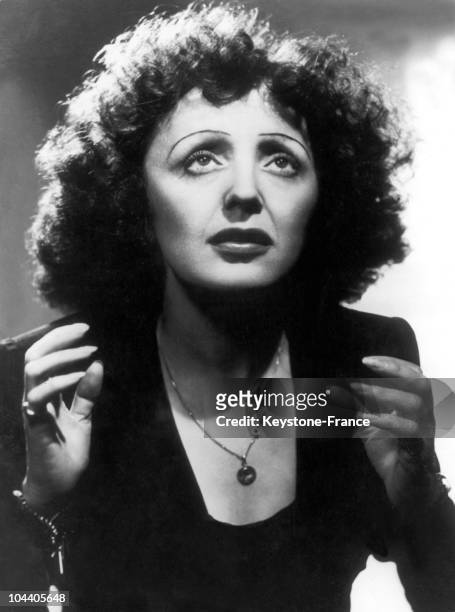 Portrait of Edith Piaf, in the New York Play House, at the height of her career.