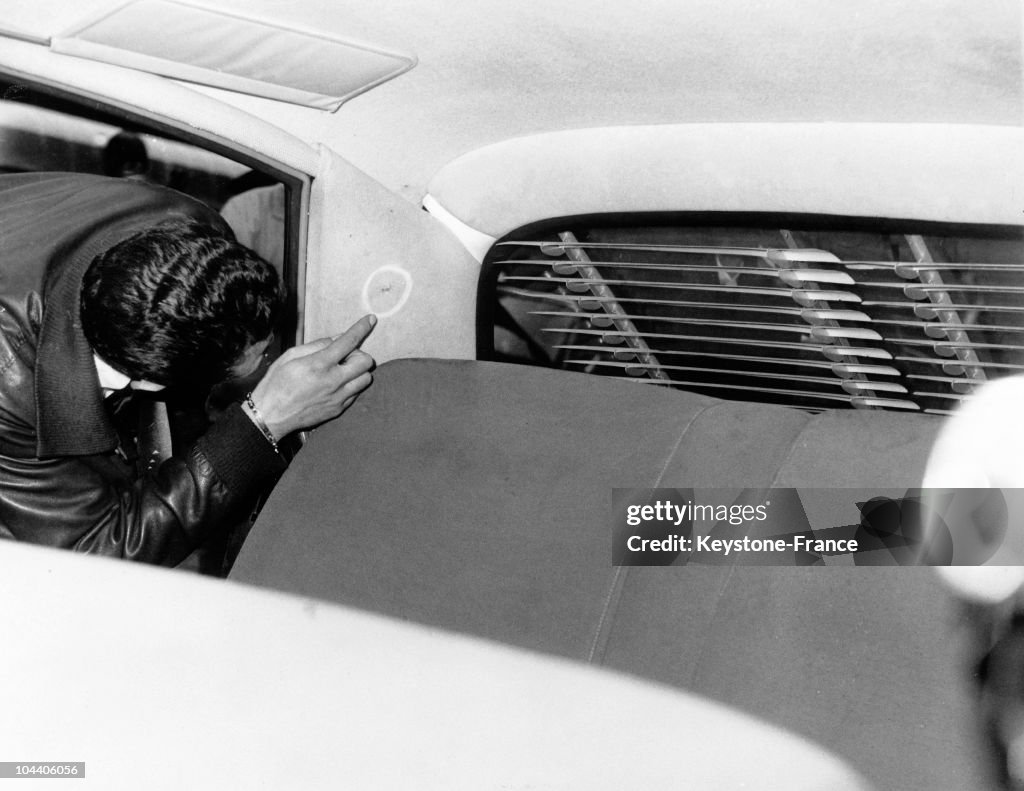 Inspection Of General De Gaulle'S Car After The Assassination Attempt At The Petit-Clamart
