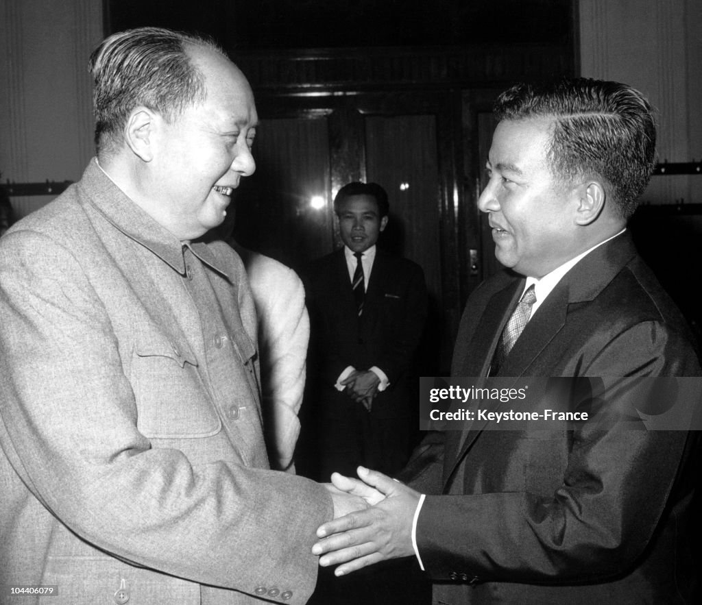 Mao Tse Tung And Norodom Sihanouk 1964