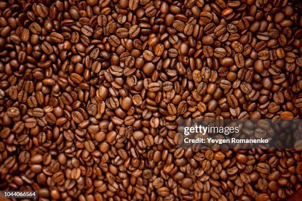 coffee beans background - geröstete kaffeebohne stock-fotos und bilder