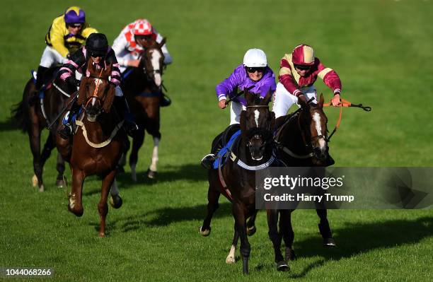 Scorpion Star ridden by Alexander Thorne just edge out Third Estate ridden by Bryony Frost during the Sky Sports Racing Launching in 2019 Conditional...