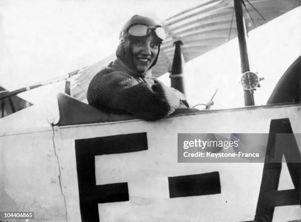 French aviatrix Adrienne BOLLAND who kept all Paris gasping when she looped the loop 98 times, within 58 minutes and established a world's record....