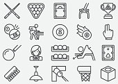 Billiards Line Icons