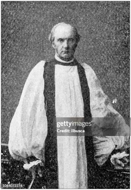 antique photograph: man portrait - archbishop stock illustrations