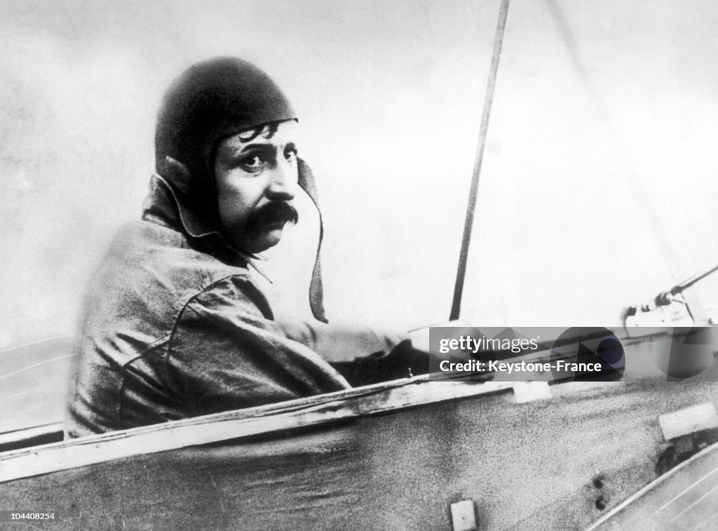 Louis Bleriot Making The First Flight Across The Channel