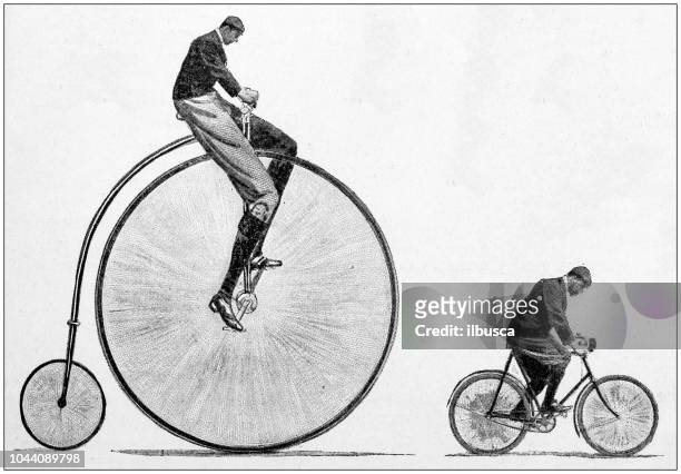 ilustrações de stock, clip art, desenhos animados e ícones de antique painting illustration: giant cycling - bicicleta vintage