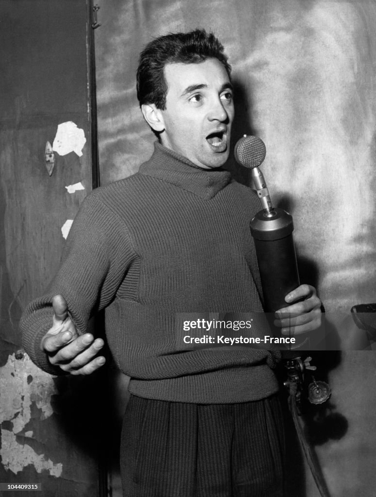 Charles Aznavour Singing In Montmartre