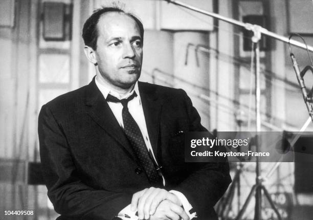 Portrait of the French orchestra conductor Pierre BOULEZ on March 8, 1968.