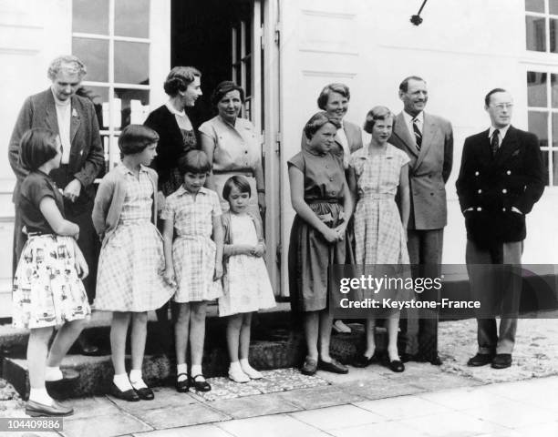 The Royal Families Of The Netherlands And Denmark Before The Castle..., News Photo