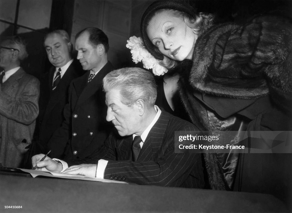 Jean Gabin Marrying Dominique Fournier Paris 1949