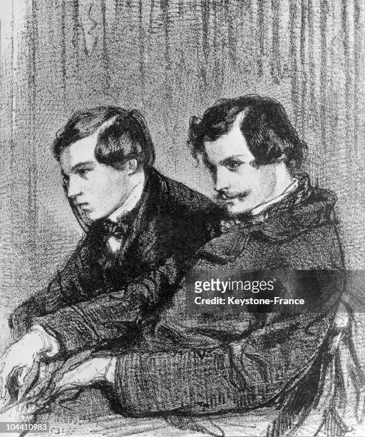 Brothers Edmond and Jules DE GONCOURT around 1860, during the time when they founded the famous literary prize.