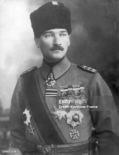 Turkish President Mustafa KEMAL, known as Kemal Atatuk, between 1925 and 1935. After the Republic's proclamation in 1922, Mustafa KEMAL undertakes a...