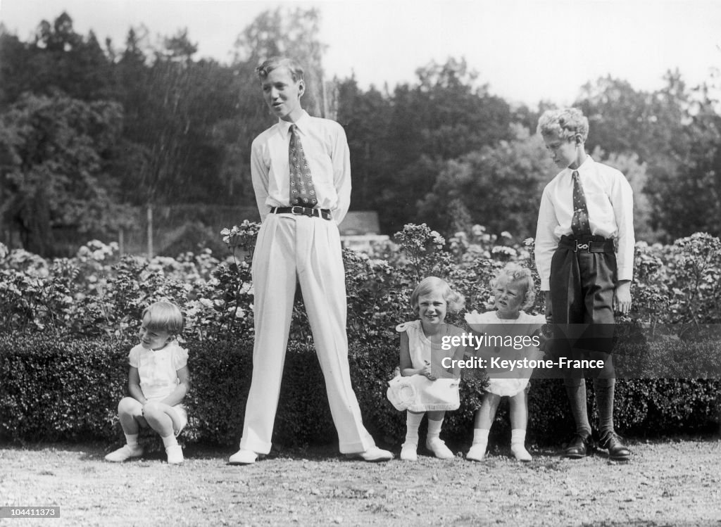 Baudoin And Josephine Charlotte Of Belgium And Their Danish And Norwegian Cousins Around 1934