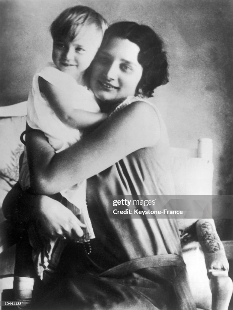 Princess Astrid Of Belgium And Her Daughter Parincess Josephine-Charlotte Around The 1930'S