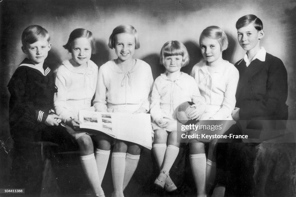 The Ducal Family Of Luxembourg : Princes Charles And Jean And Their Sisters Between 1932 And 1935
