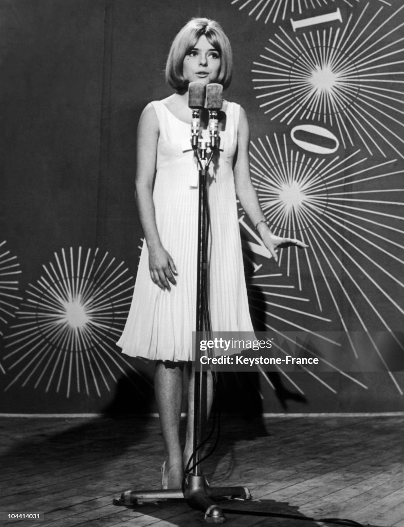 France Gall On Stage At The Eurovision Contest In Naples In 1965