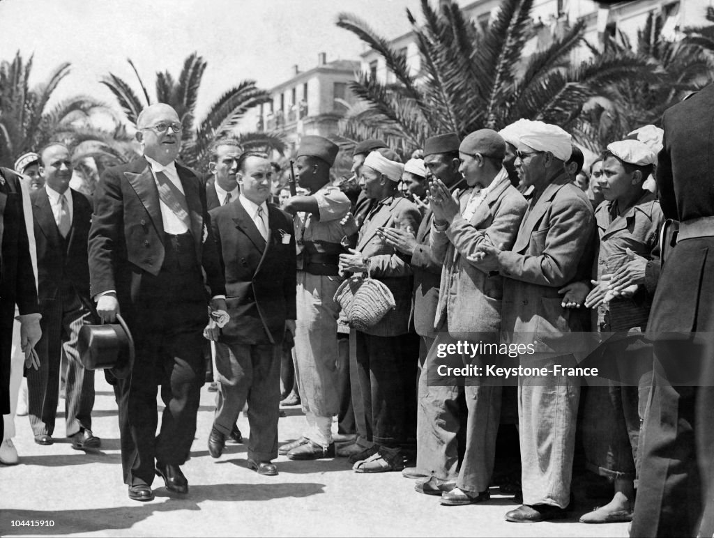 The French President Vincent Auriol Was Applauded By The Inhabitants Of Bone (Now Annaba) During A Visit In Algeria In 1949