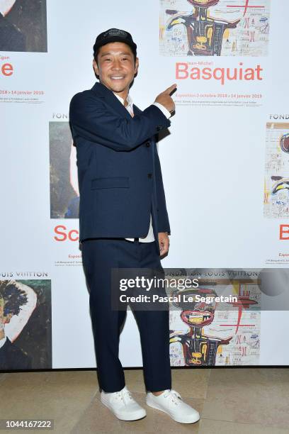 Yusaku Maezawa attends the Opening Of The New Exhibitions Jean-Michel Basquiat And Egon Schiele At The Fondation Louis Vuitton at Fondation Louis...