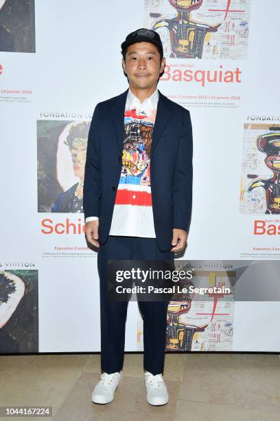 Yusaku Maezawa attends the Opening Of The New Exhibitions Jean-Michel Basquiat And Egon Schiele At The Fondation Louis Vuitton at Fondation Louis...