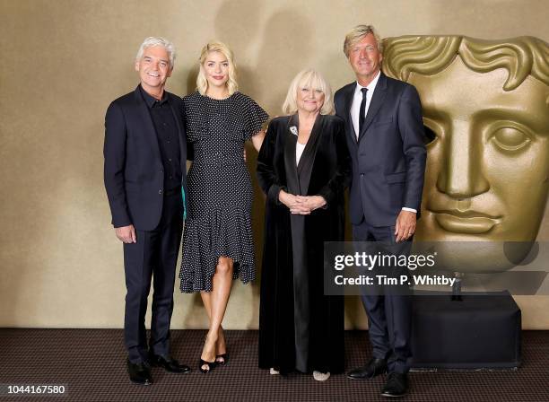 Phillip Schofield, Holly Willoughby, Judy Finnigan and Richard Madeley attend a BAFTA tribute evening to long running TV show "This Morning" at BAFTA...