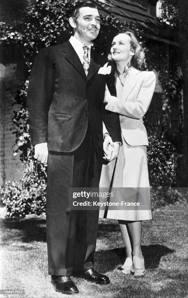 The American actor Clark GABLE and his third wife Carole LOMBARD on ...