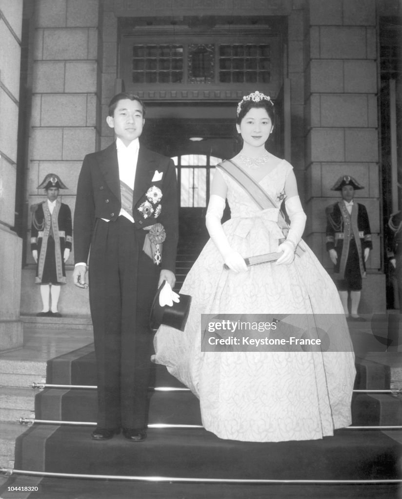 Prince Akihito And Michiko At Their Wedding 1959