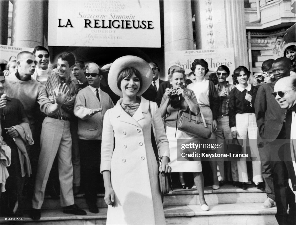 Anna Karina At The Cannes Film Festival For "La Religieuse" 1966