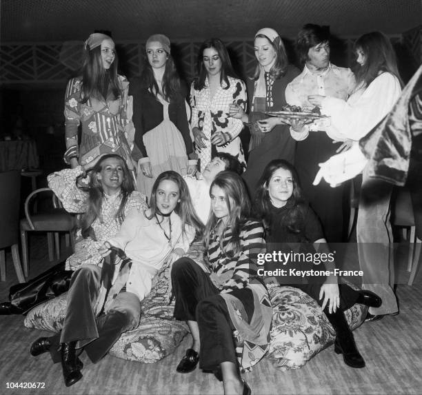 The Young Participants Of The Berkeley Debutantes' Bal Resting During A Rehearsal Break At London'S Savoy Hotel.