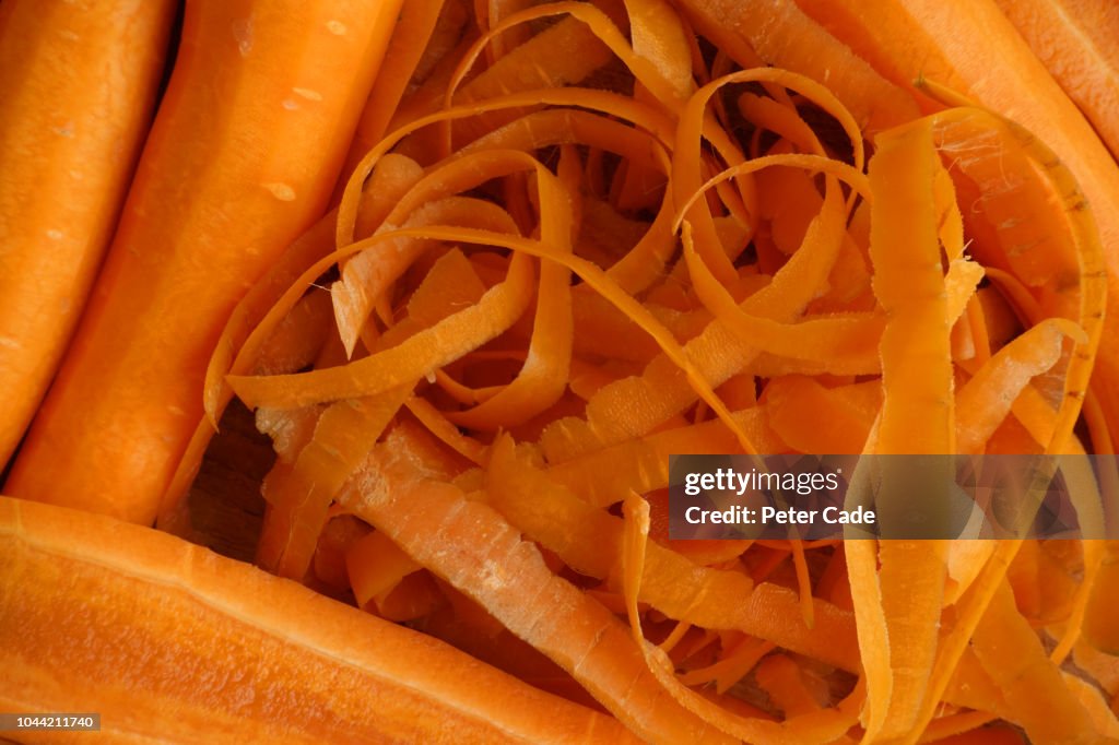 Carrots and peelings