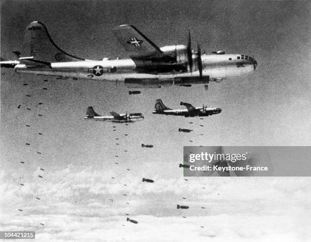 Raid Aerien De B29 Superfortress Pendant La Seconde Guerre Mondiale.