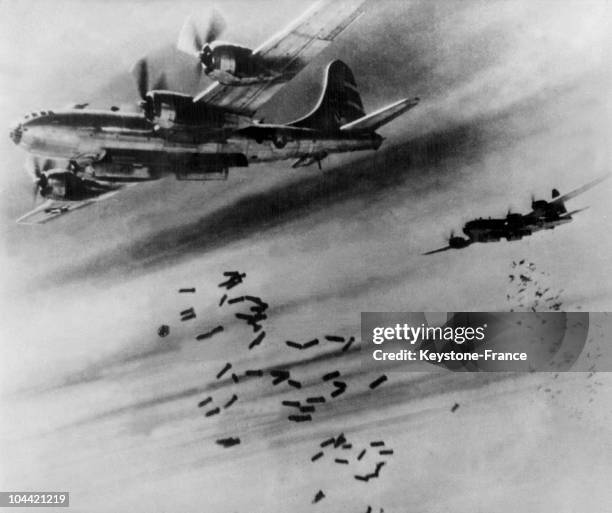 The Bomber Boeing B-29 Superfortress On Assignment Between 1943 And 1945. Put Into Service In 1943, It Was Used By Great Britain And The Usa.