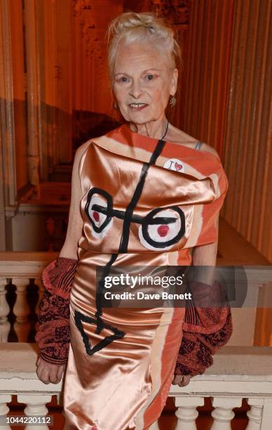 Dame Vivienne Westwood attends attends the annual Friends Of The Institute of Contemporary Arts dinner in honour of Chelsea Manning at ICA on October...