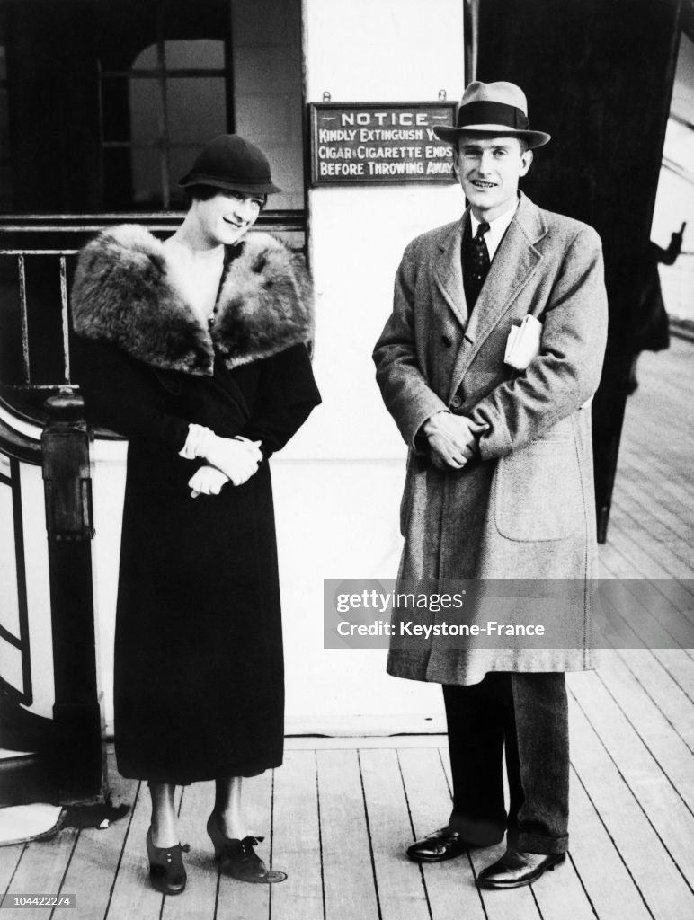 1932. John D. Rockefeller Iii And His Wife Blanchette Back From Their Honeymoon
