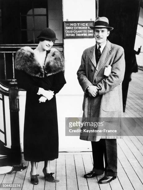 John Davison Rockefeller Iii And His Wife Blanchette Ferry Hooker Getting To New York On December 18, 1932.