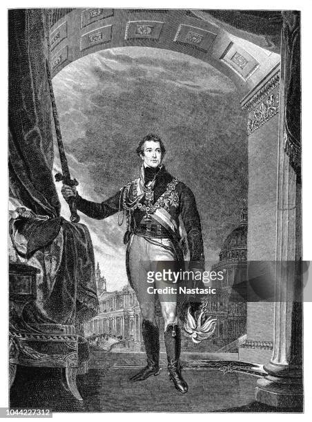 bildbanksillustrationer, clip art samt tecknat material och ikoner med arthur wellesley hertigen av wellington, 1.5.1769 - 14.9.1852, brittisk general och politikar, full längd - general