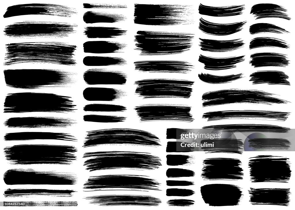 Set of vector brush strokes