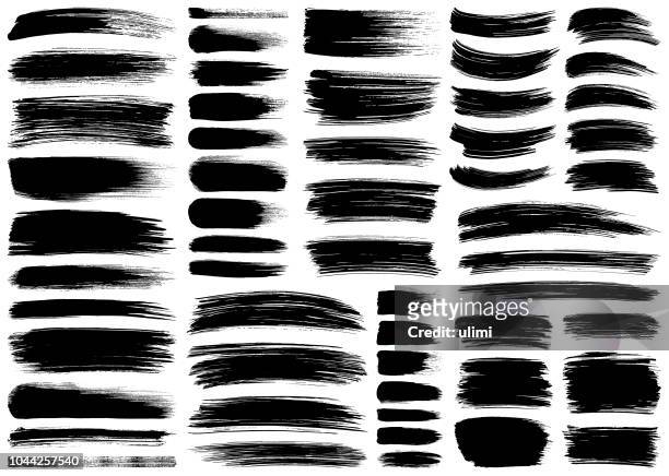 set of vector brush strokes - distressed rectangle stock illustrations