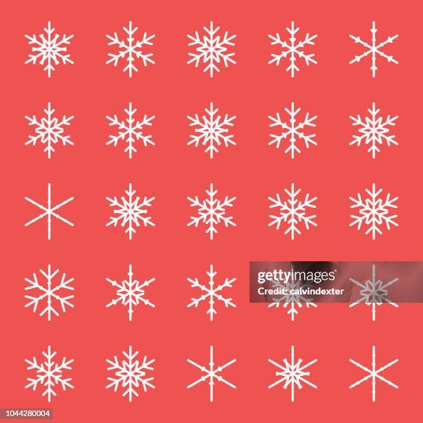 snowflakes collection - cold temperature inside stock illustrations