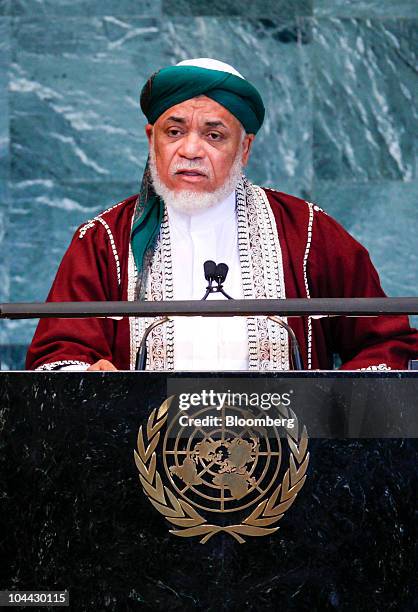 Ahmed Abdallah Sambi, president of Comoros, speaks during the 65th annual United Nations General Assembly at the UN in New York, U.S., on Friday,...