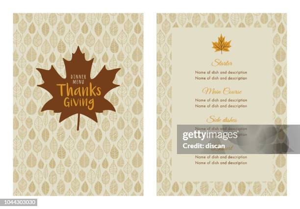 thanksgiving dinner menu template - menu stock illustrations