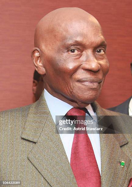 President of Senegal, Abdoulaye Wade attends the 2010 World Festival of Black Arts and Cultures NYC press conference at the Grand Hyatt on September...